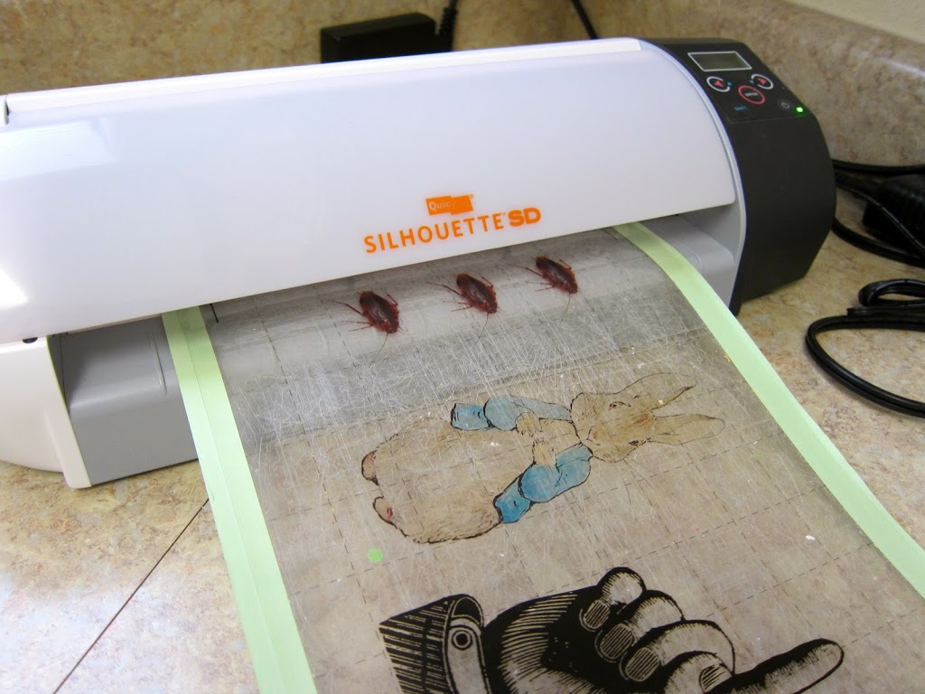 Silhouette cutting transparency paper