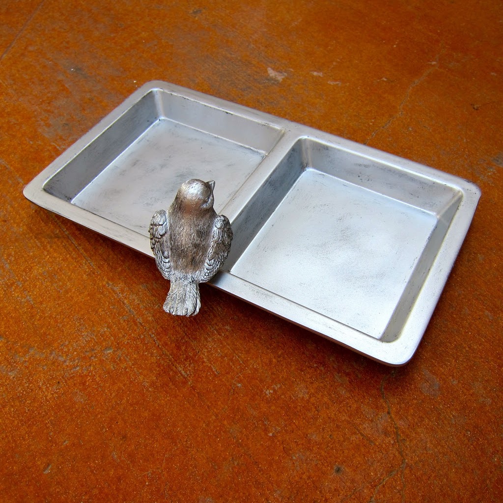 faux pewter jewelry tray