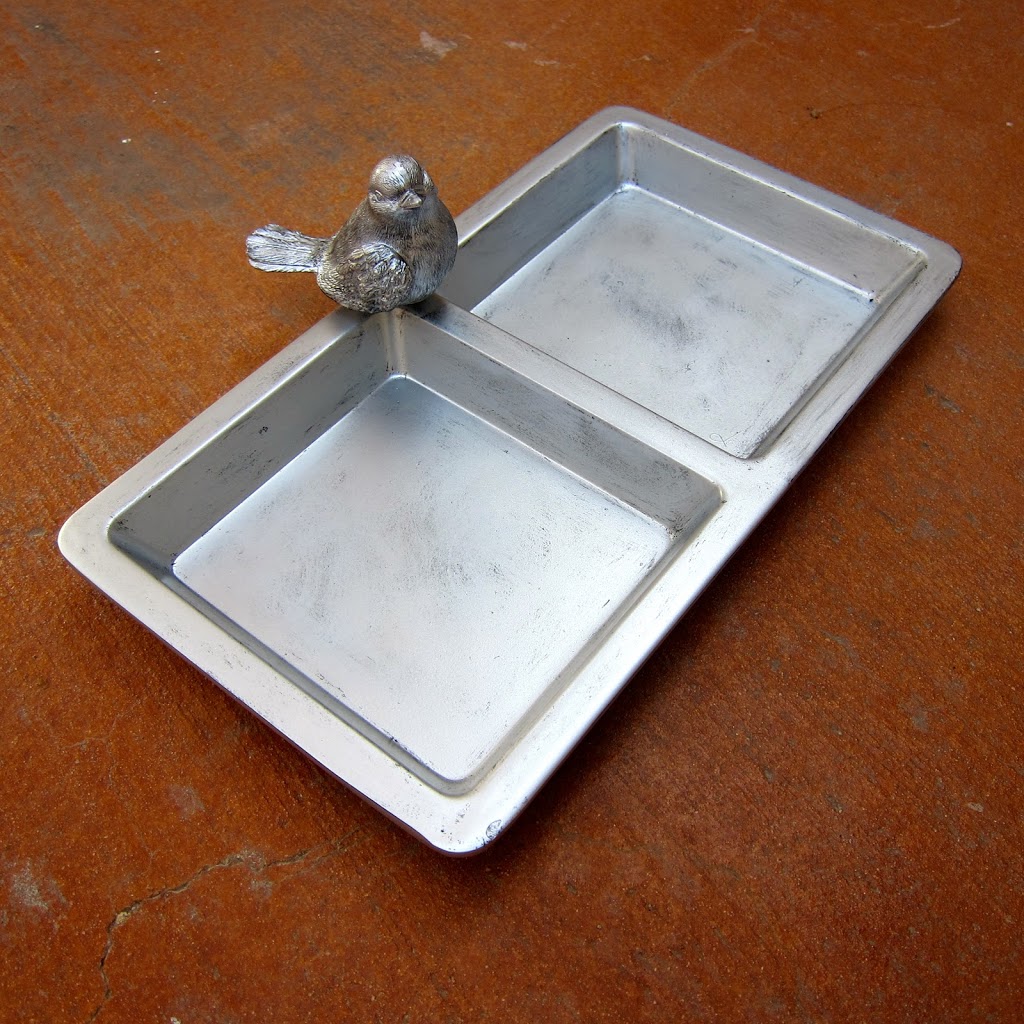 faux pewter tray