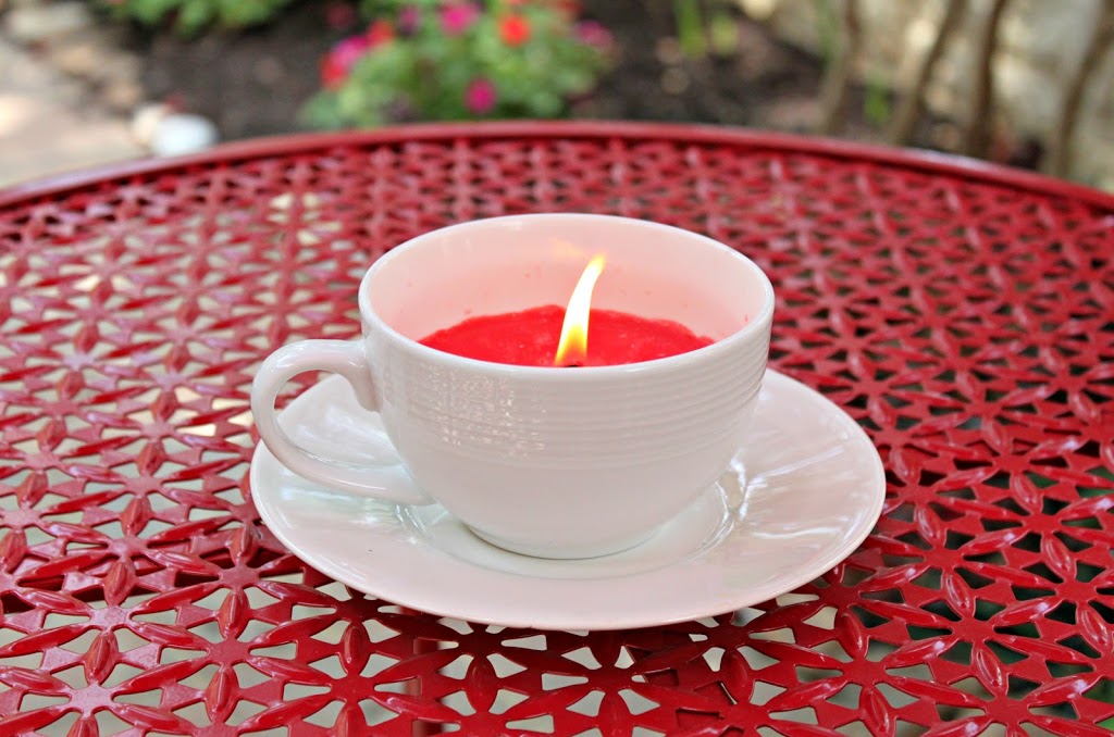 Tea Cup Candle Tutorial:  Made with Goodwill
