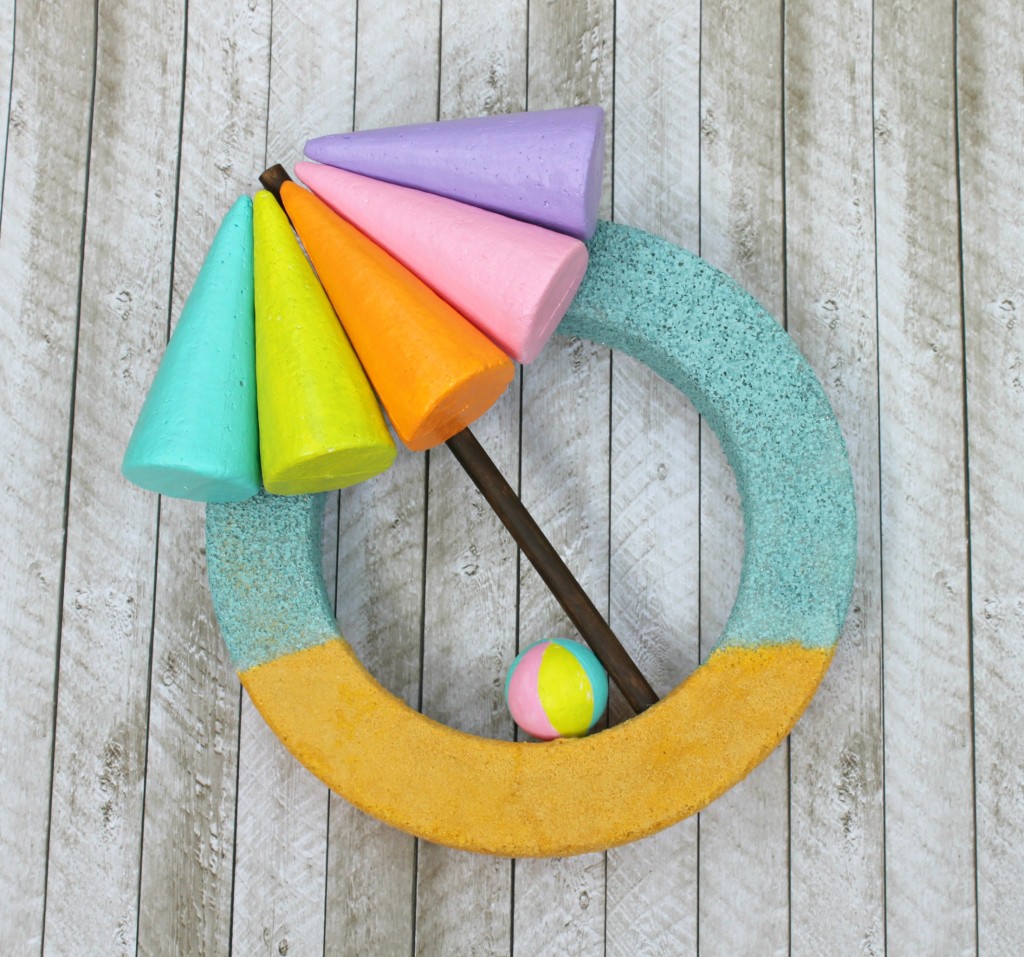 Make a beach themed wreath that is colorful and easy to make.