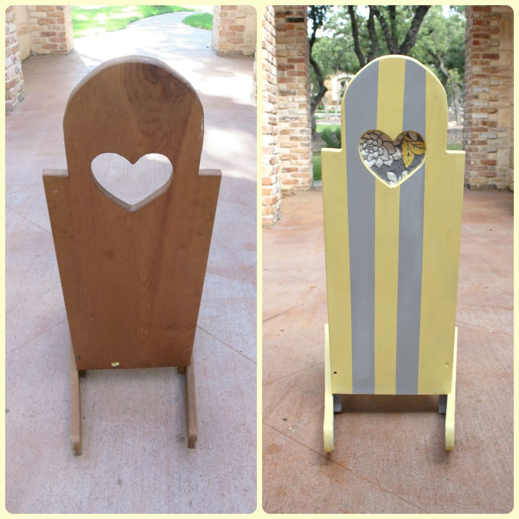 Give a thrifted rocking chair new life when you update it with Chalky Finish Paint and fabric!