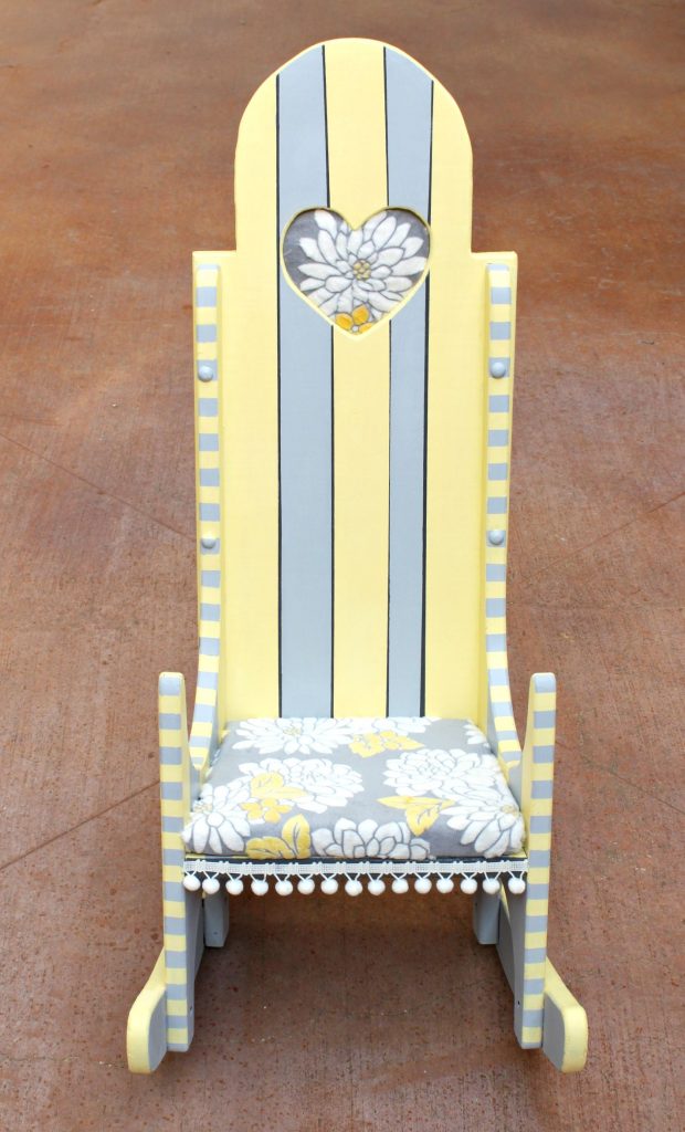 Give a thrifted rocking chair new life when you update it with Chalky Finish Paint and fabric!