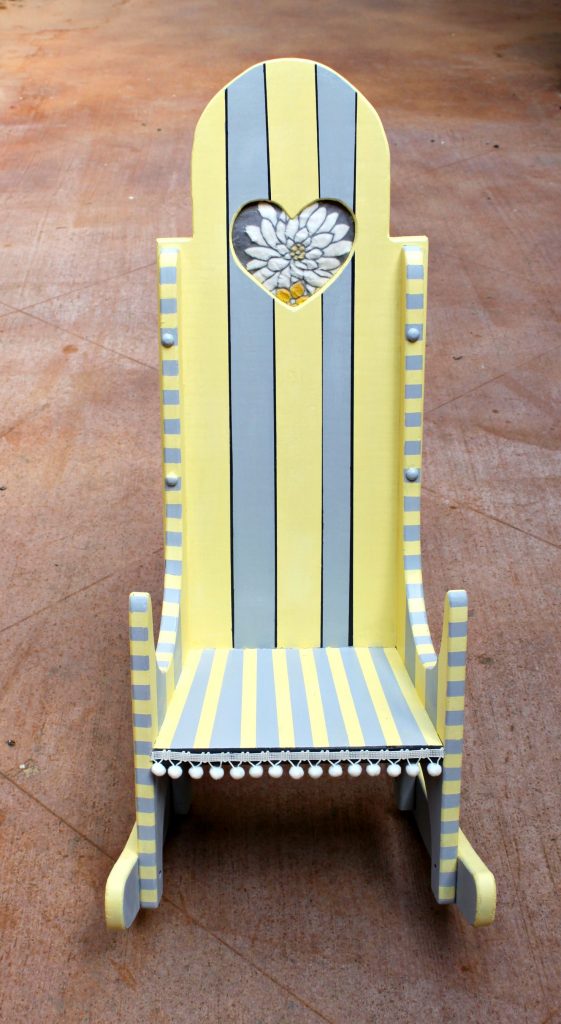 Give a thrifted rocking chair new life when you update it with Chalky Finish Paint and fabric!
