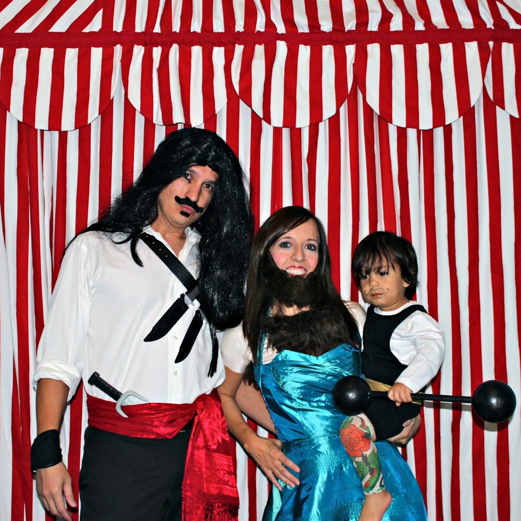 family circus costumes strong man bearded lady
