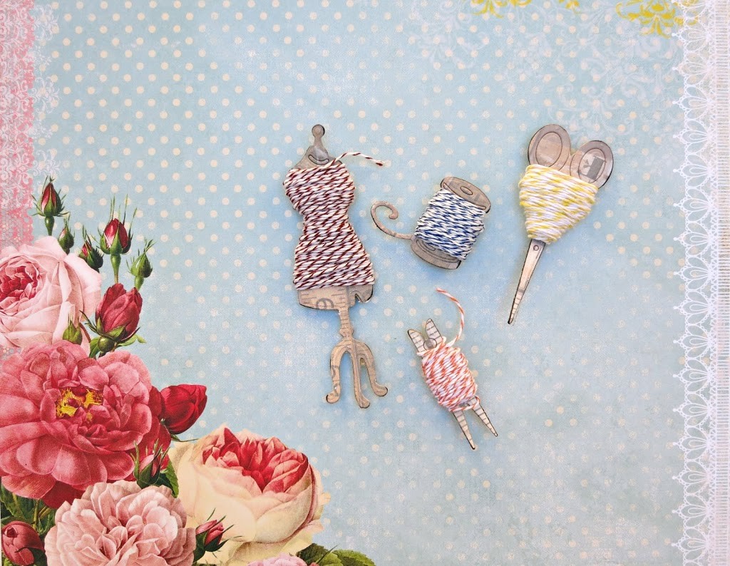 Make your own fun shaped baker's twine holder with die cuts and chipboard!