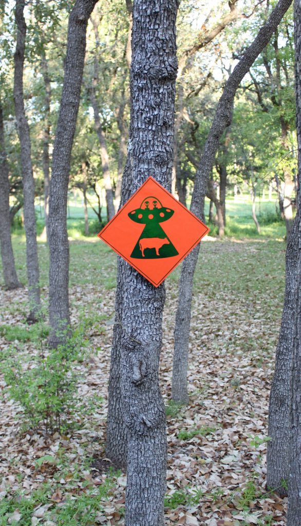 To "celebrate" March 20, Alien Abduction Day, make this fun sign to warn folks of impending alien danger! Free printables with tutorial.
