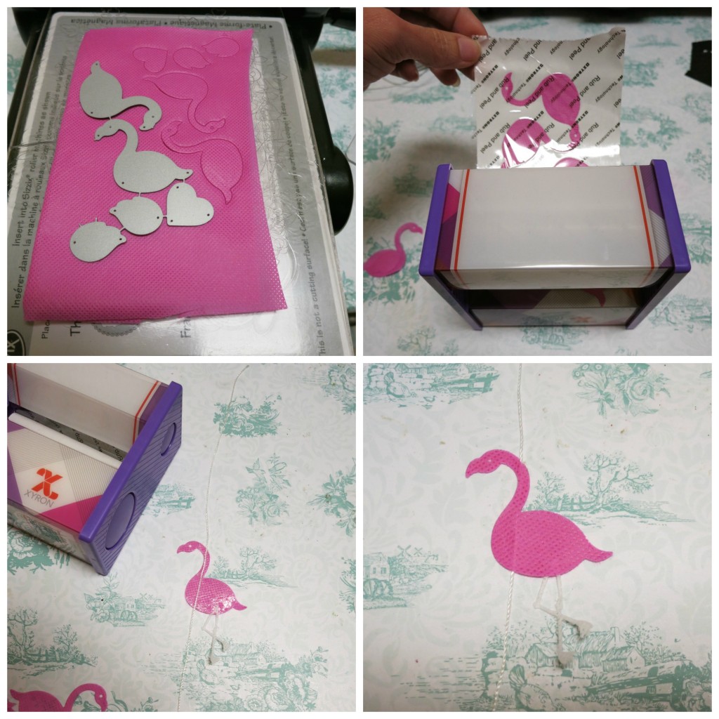 Create a fun flamingo mobile for your home or party this summer! Die cuts and non fraying fabric make this a quick, easy project.