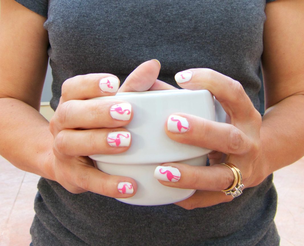 DIY Flamingo Nail Art
