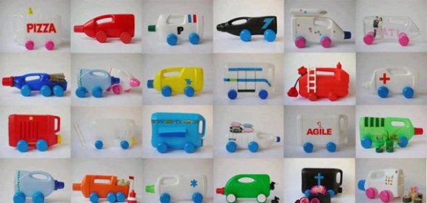 Plastic Bottle Cars