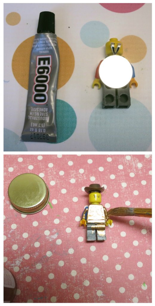 Make your own gold LEGO minifigure pendant to wear when you visit the Lego Americana Roadshow at North Star Mall in Texas.