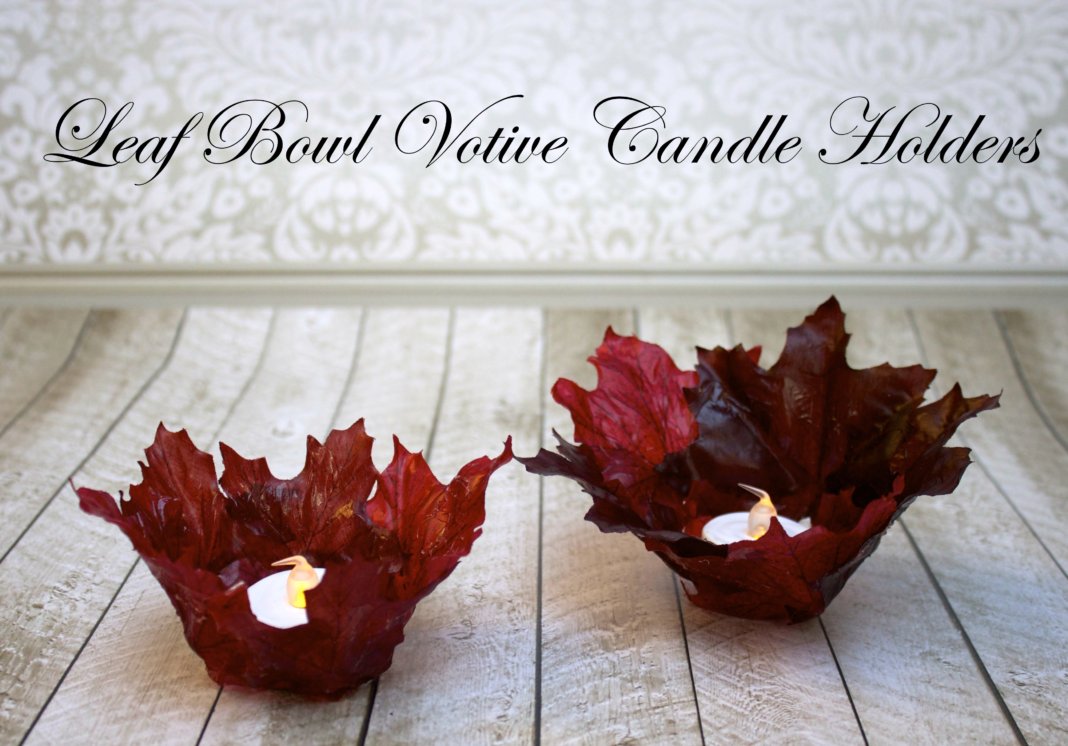 leaf bowl DIY candle holders