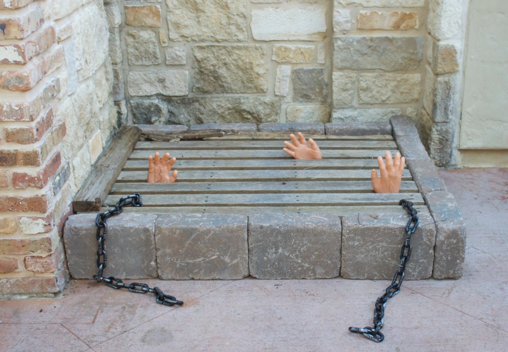 Create a realistic looking underground dungeon to decorate your front porch or lawn with this Halloween!