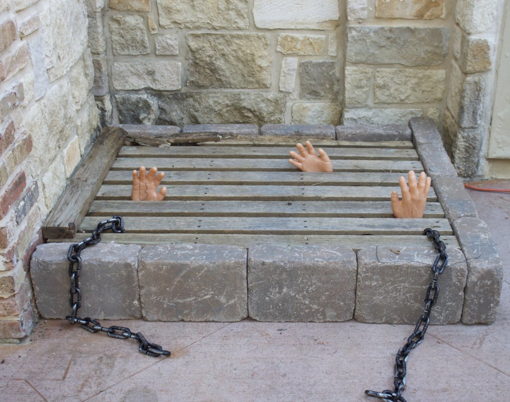 Create a realistic looking underground dungeon to decorate your front porch or lawn with this Halloween!