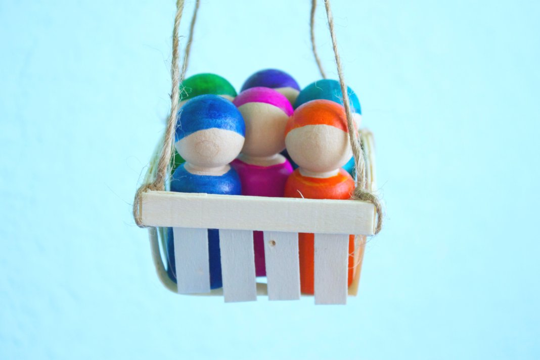 colorful peg people decor DIY