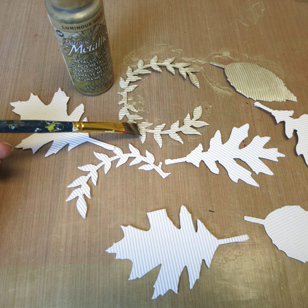 gold paint leaves