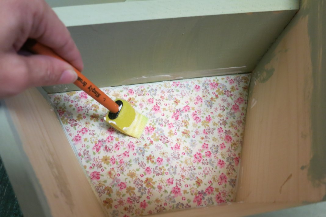 fabric on birdhouse
