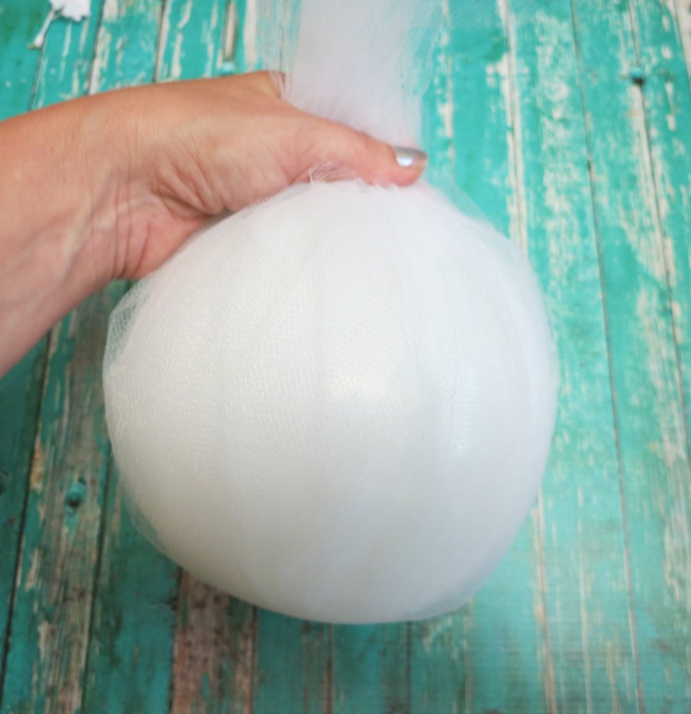tulle on a balloon
