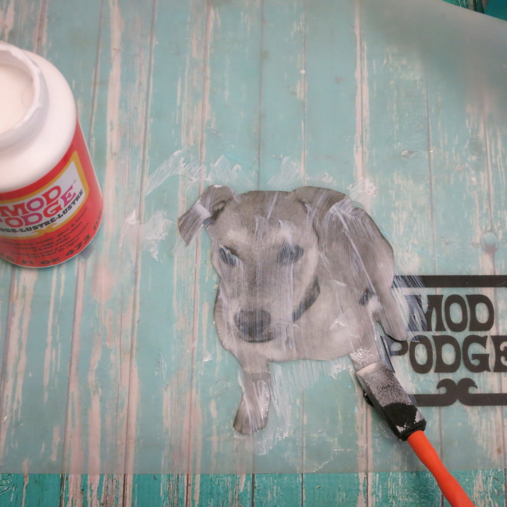 Mod Podge Image transfer to wood