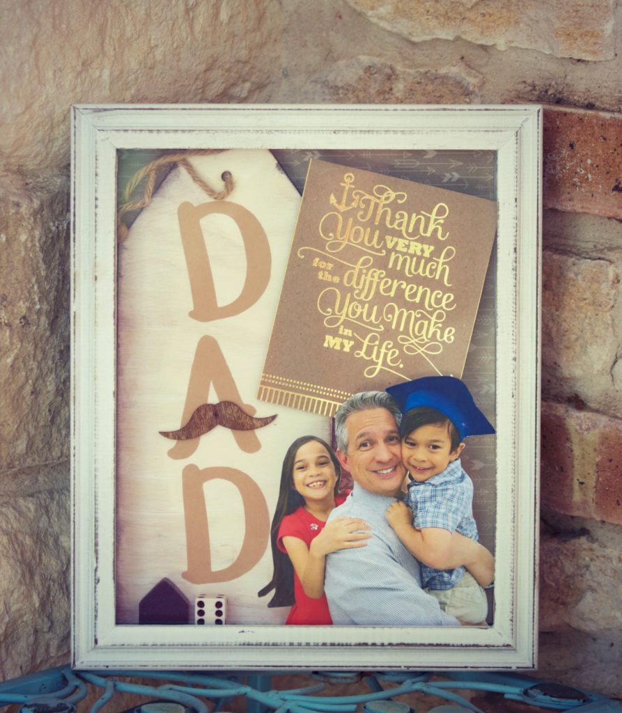 Surprise dad with a father's day shadow box. This personalized photo gift is a quick project that he will treasure for years.