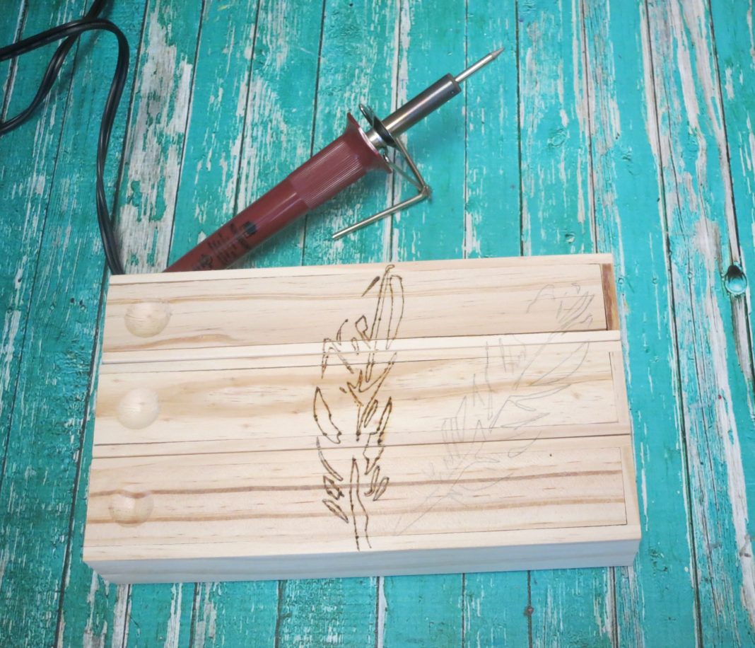 wood burn pencil box