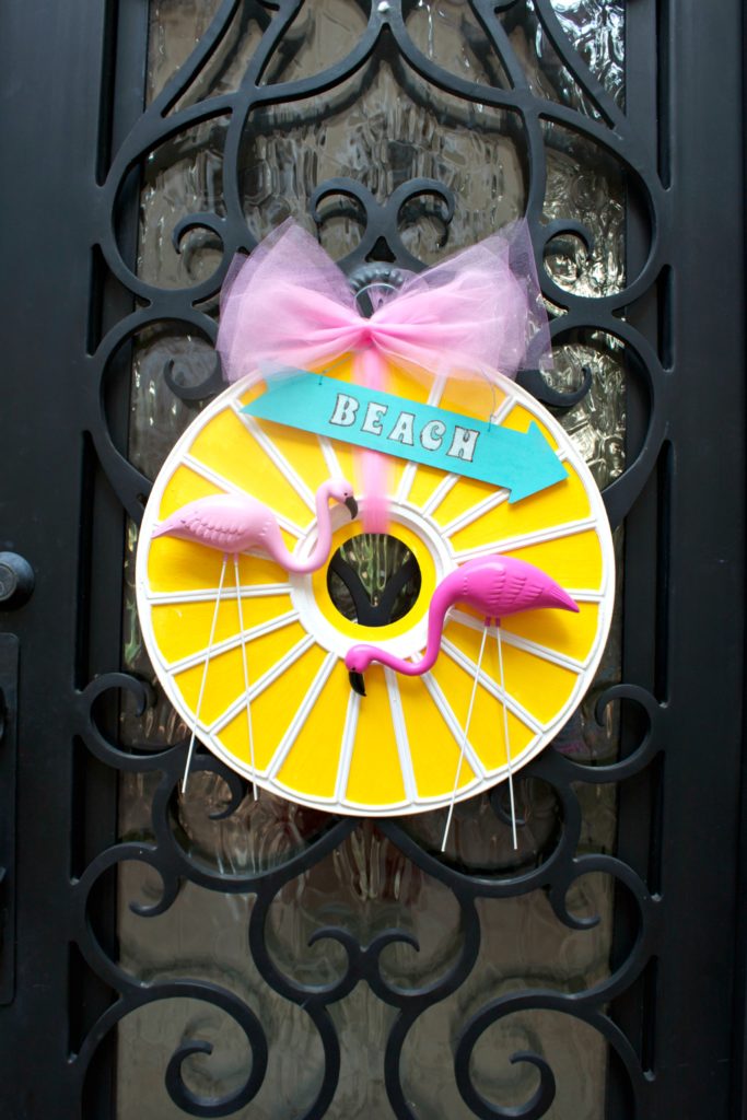 Flamingo Wreath Made from a Ceiling Medallion