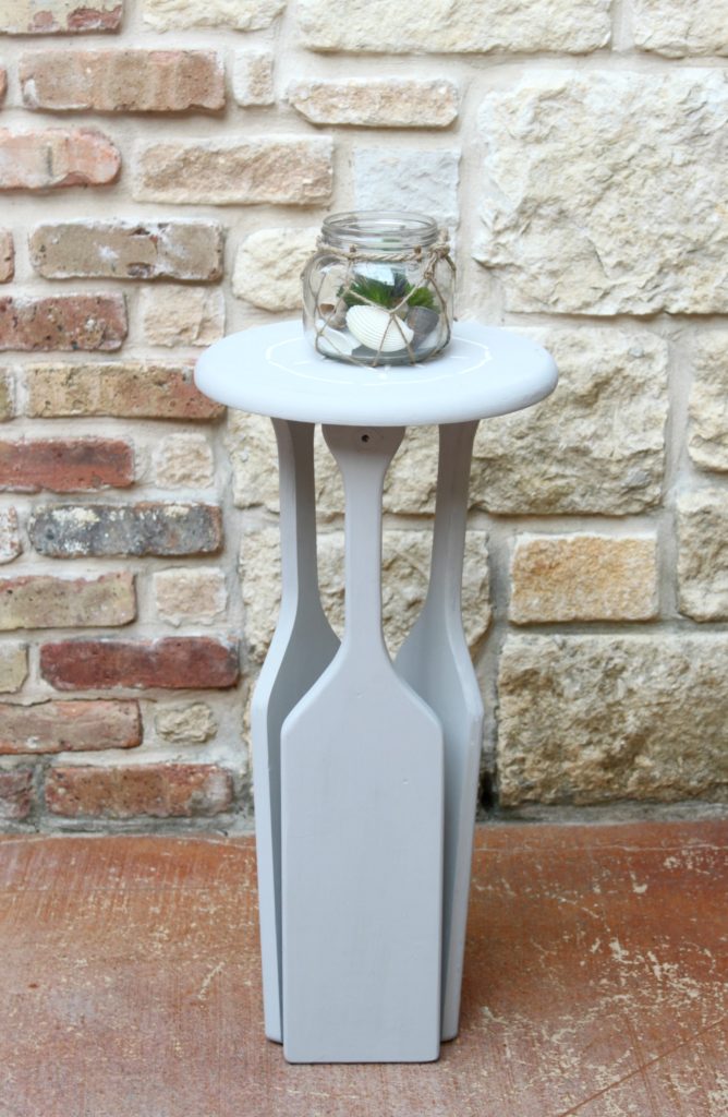 DIY coastal side table plant stand