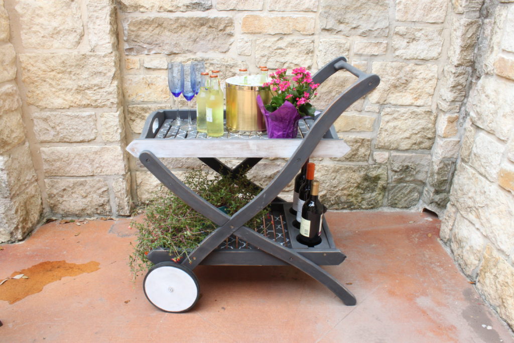 patio bar cart painting