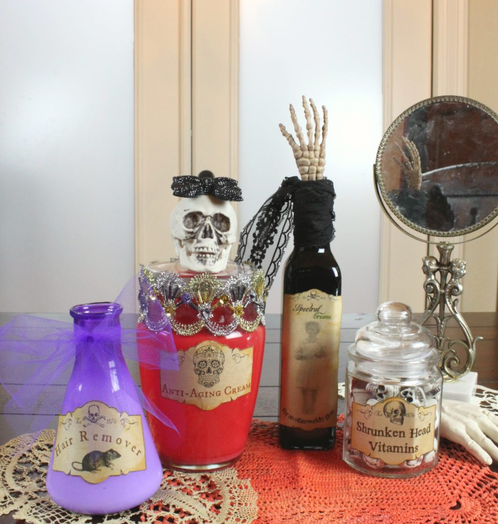 Halloween Bottles Tutorial:  Make Spooky Home Decor