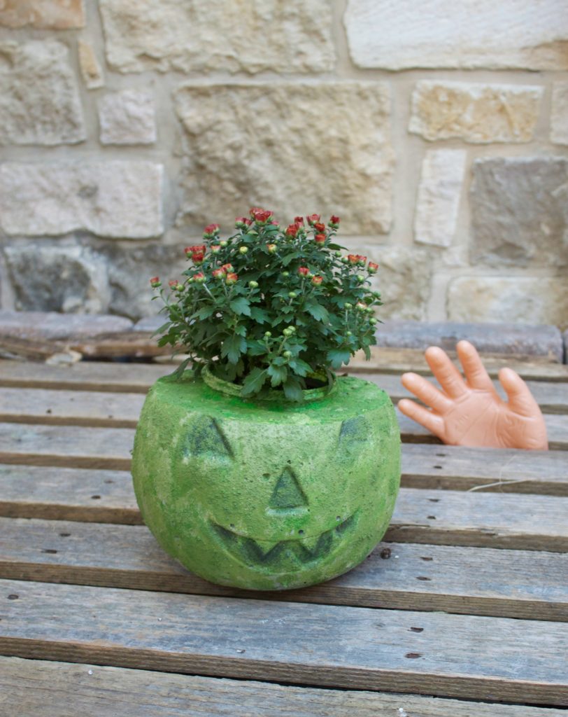 how to make a cement pumpkin planter