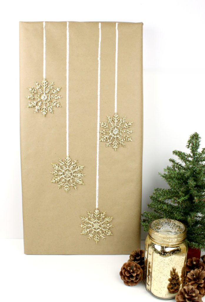 kraft and gold gift wrap
