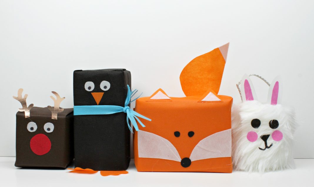 animal shape gift wrap tutorial