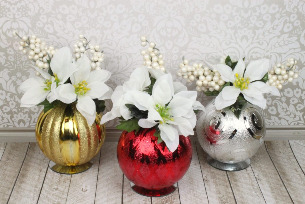 Ornament Centerpiece Christmas Dollar Store Craft