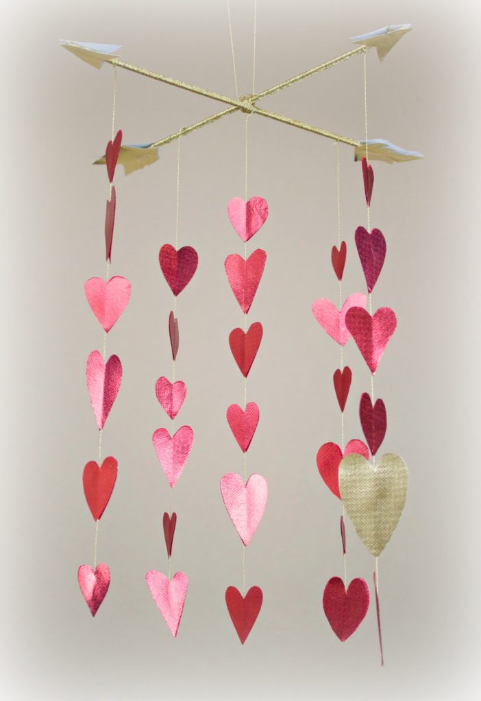 Heart Mobile:  Valentine’s Day Decor DIY