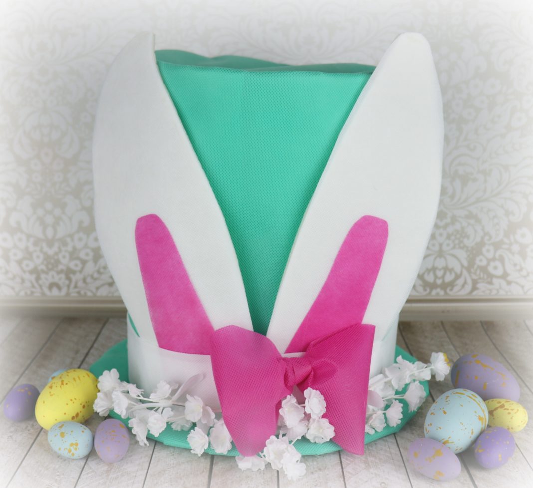 Welcome spring with this colorful and oversized piece of Easter decor! This extra large Easter Bunny Hat makes a great centerpiece or piece of home decor.