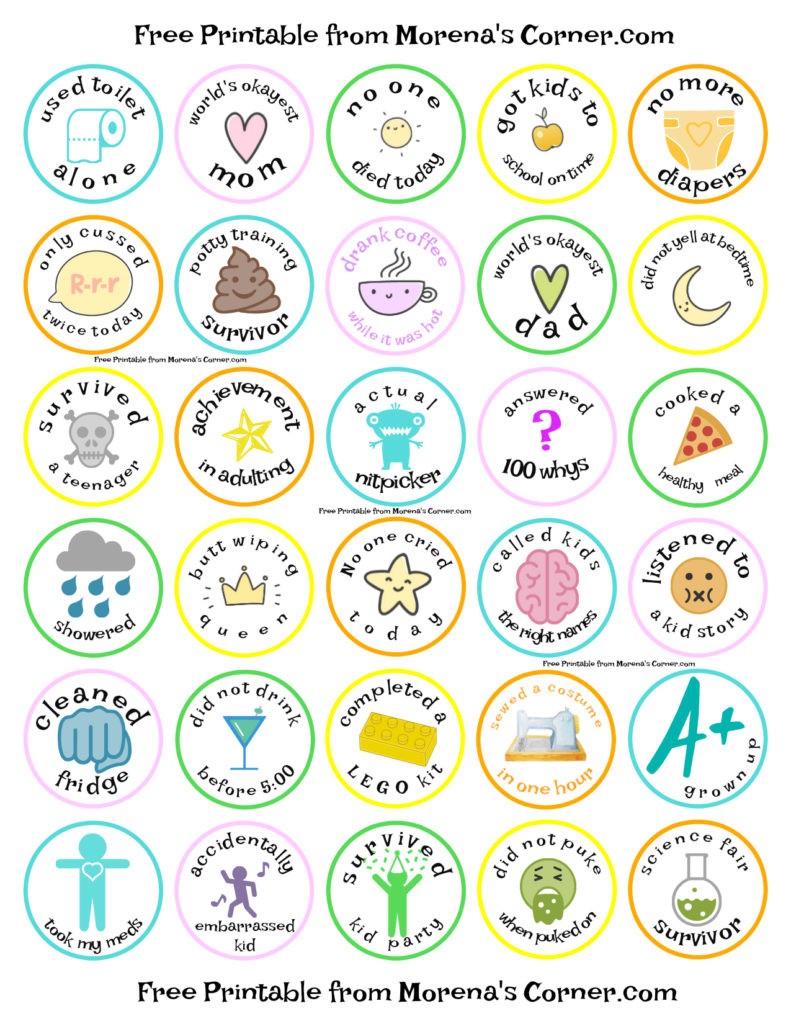 Merit Badges for Parents:  Free Printable