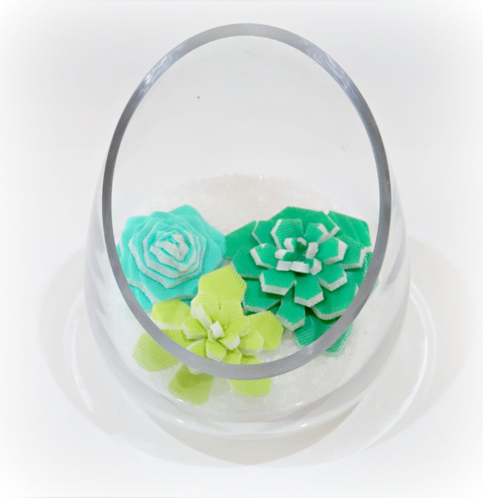 This fabric succulents decor would make cute party centerpieces, especially for a summer themed party. This would also be a good summer kids craft to keep kids busy.