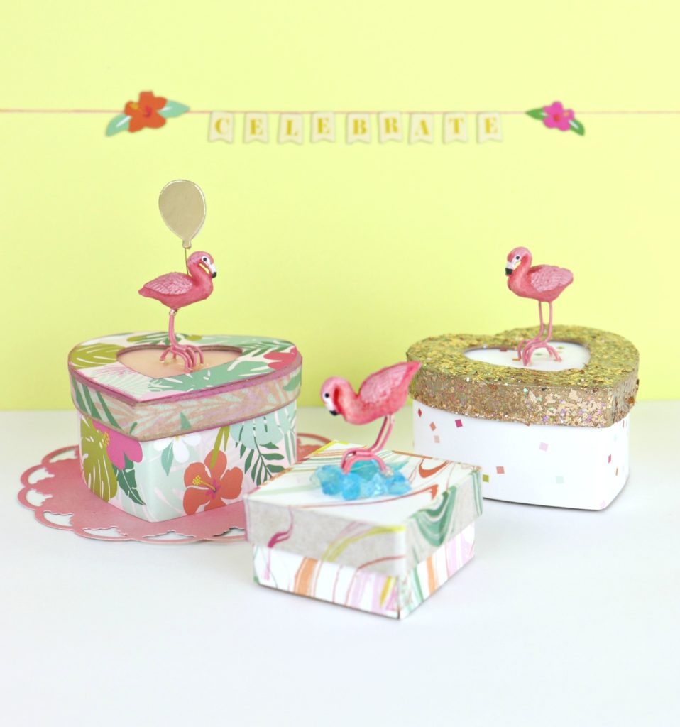 Flamingo party favor boxes are perfect for summer gatherings!  