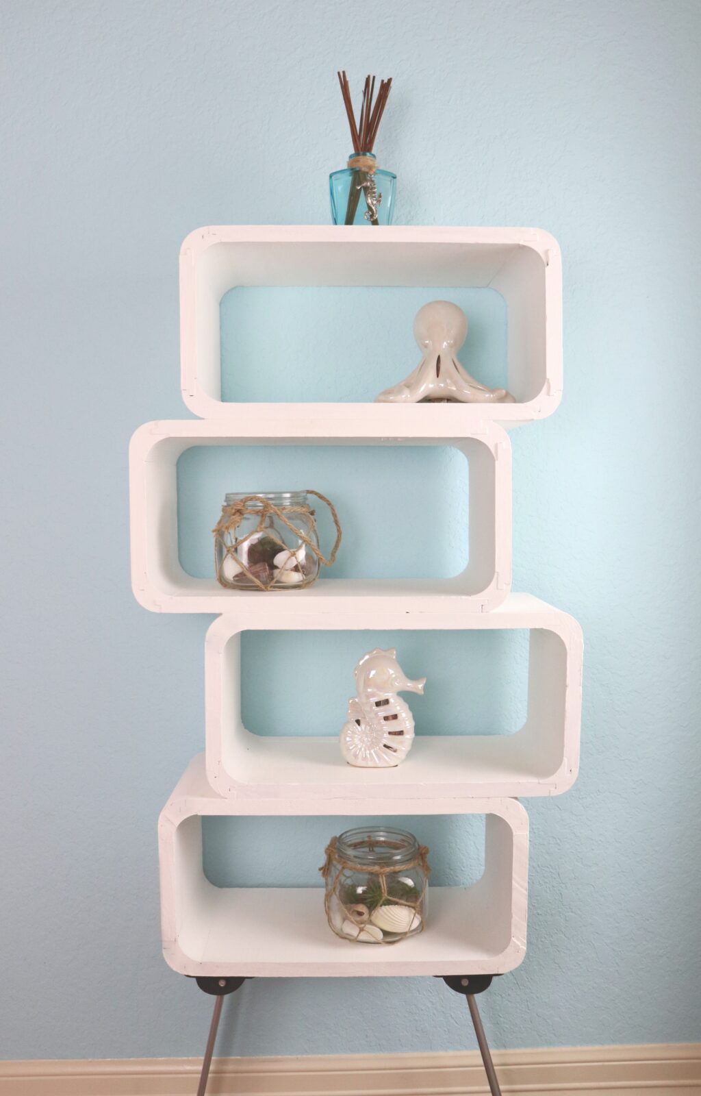 Mod Shelf DIY Made with Goodwill SA Thrift Store Buys