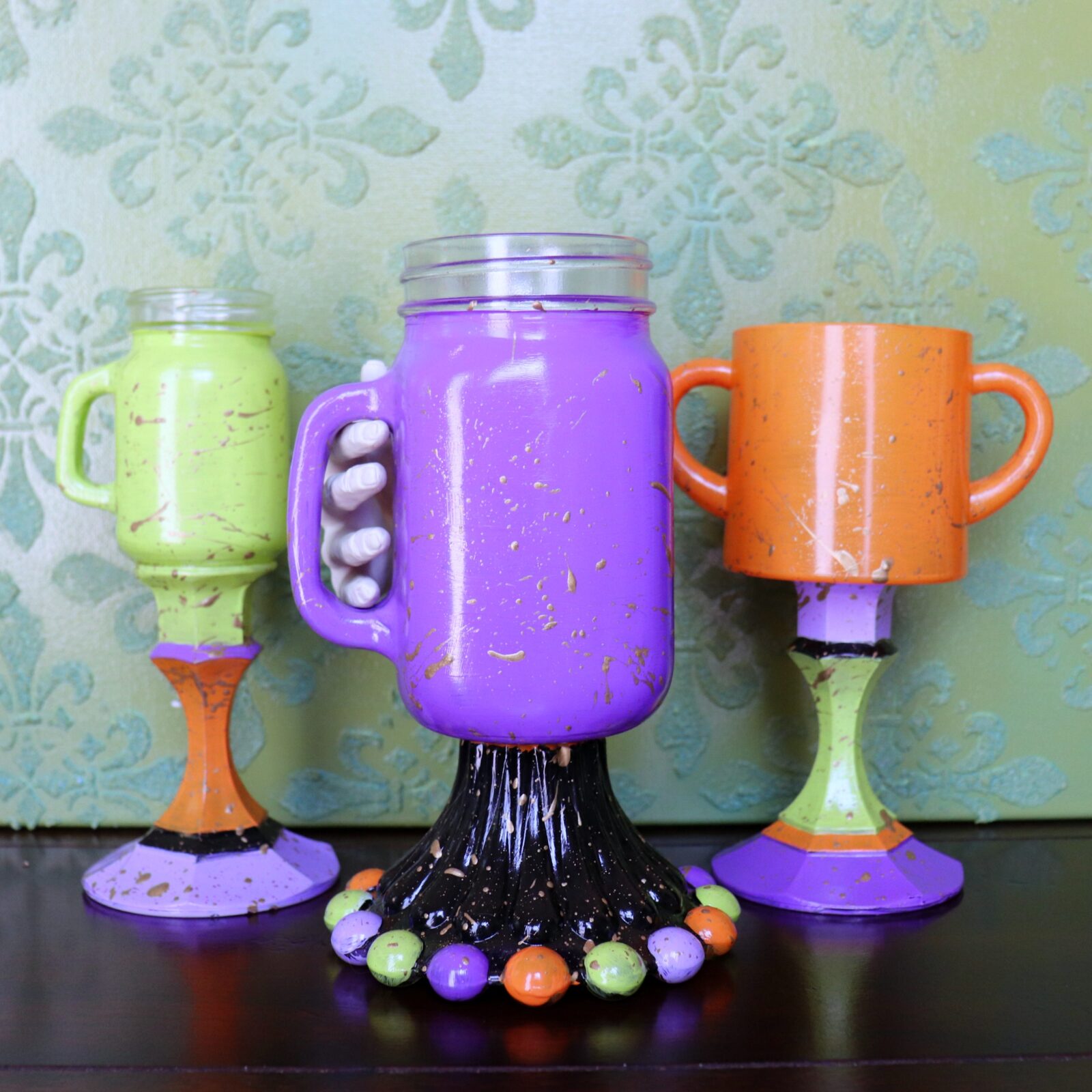 Halloween Goblets DIY: Painted Glass Partyware