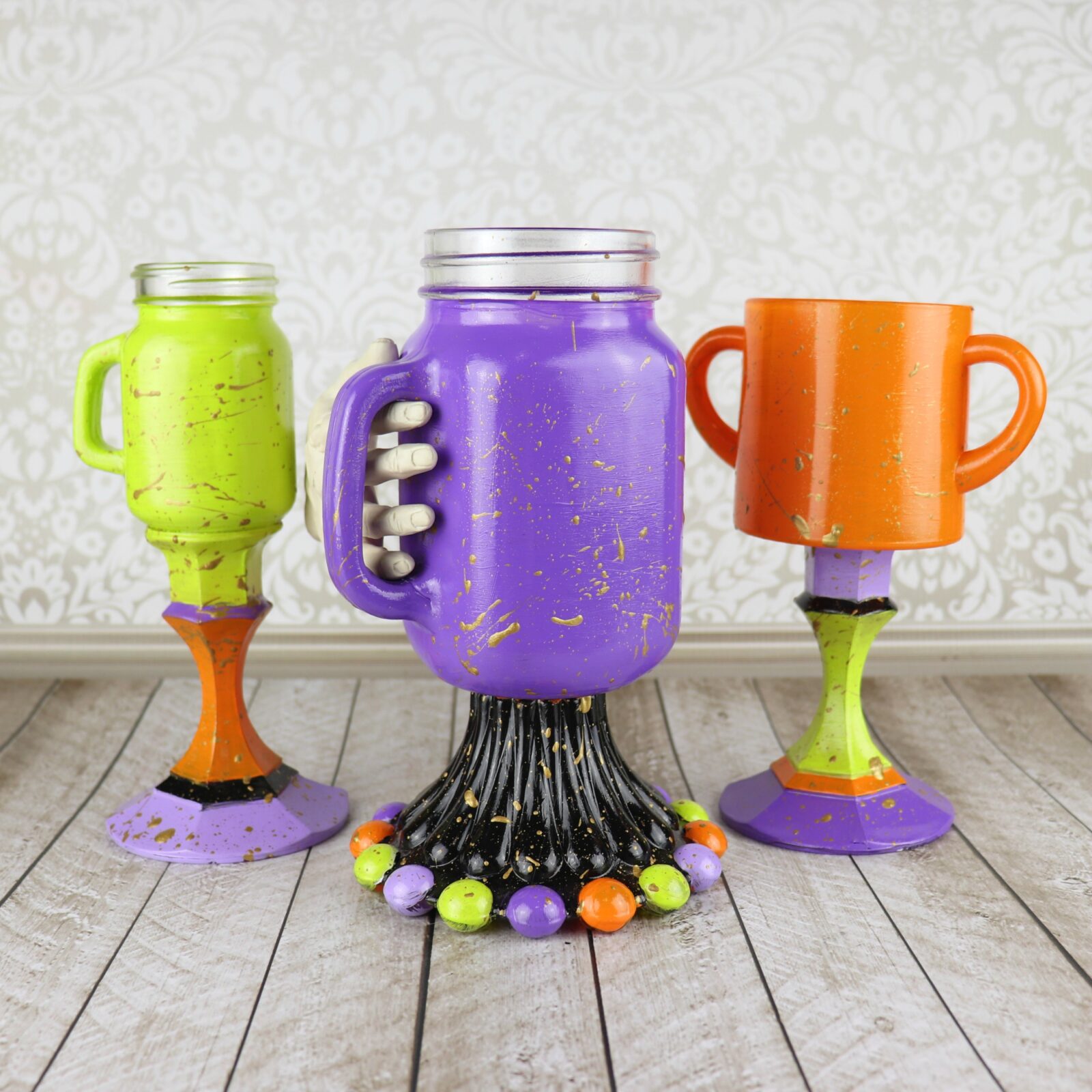 Halloween Goblets DIY: Painted Glass Partyware