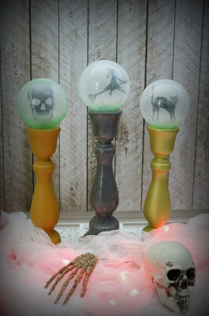 Make this crystal ball DIY decor for not too spooky Halloween decorating. 