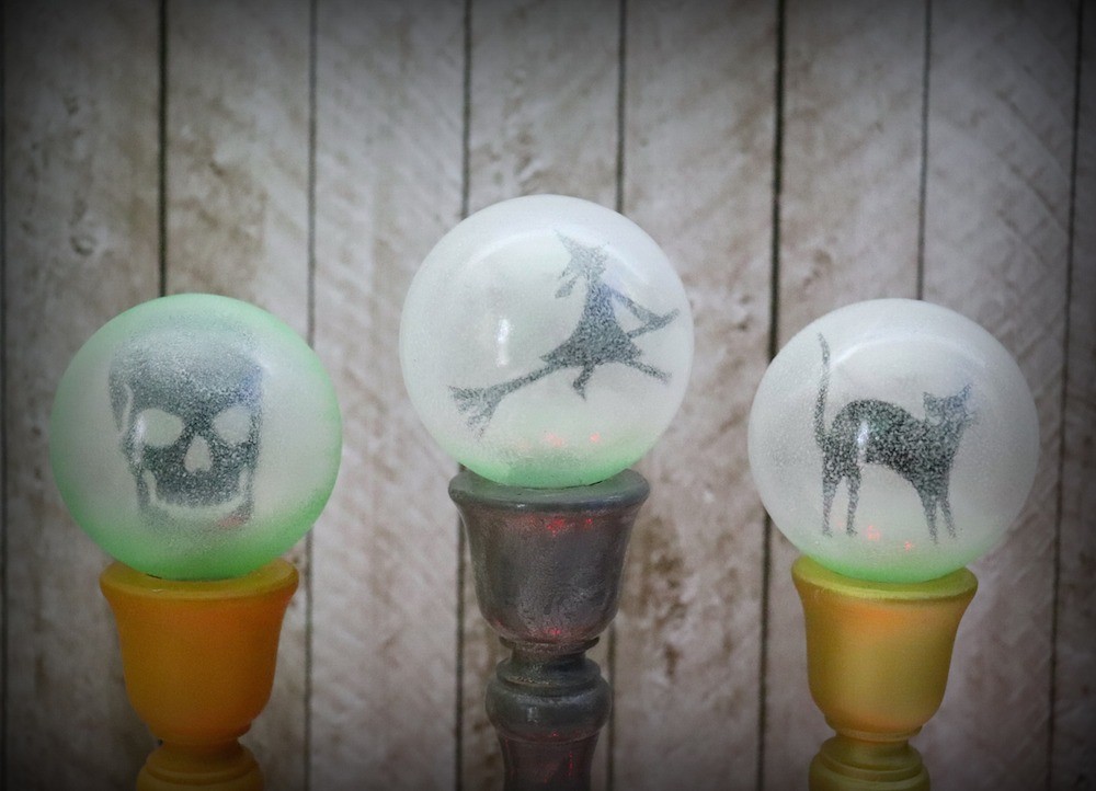 Make this crystal ball DIY decor for not too spooky Halloween decorating.