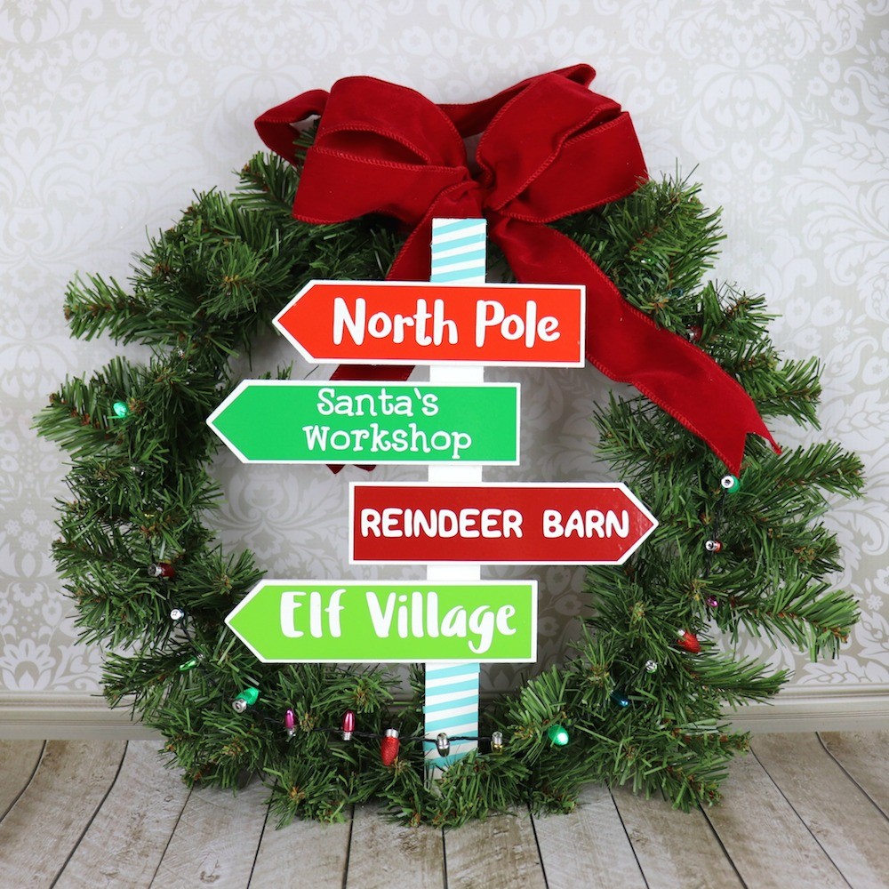 North Pole Sign Christmas DIY with Free Cut File