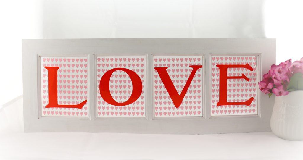 LOVE Window Sign Decor DIY for Valentine's Day