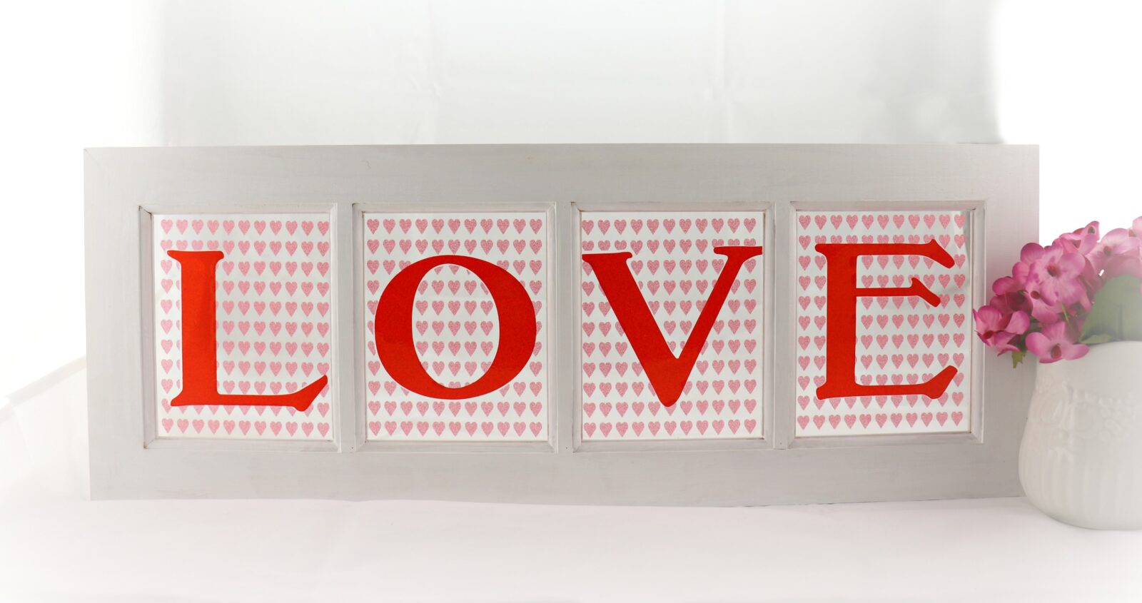 LOVE Window Sign Decor DIY for Valentine’s Day