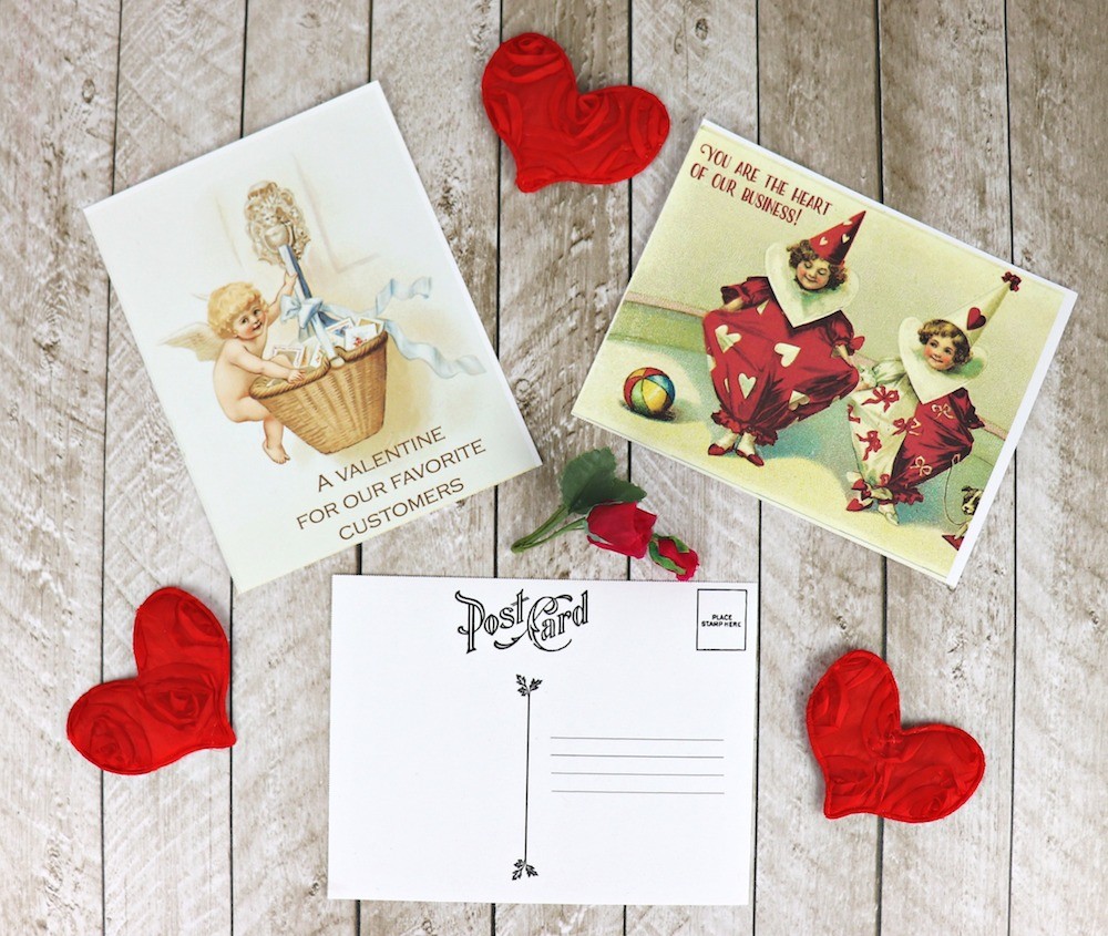 Valentine’s Day Postcards Free Printables