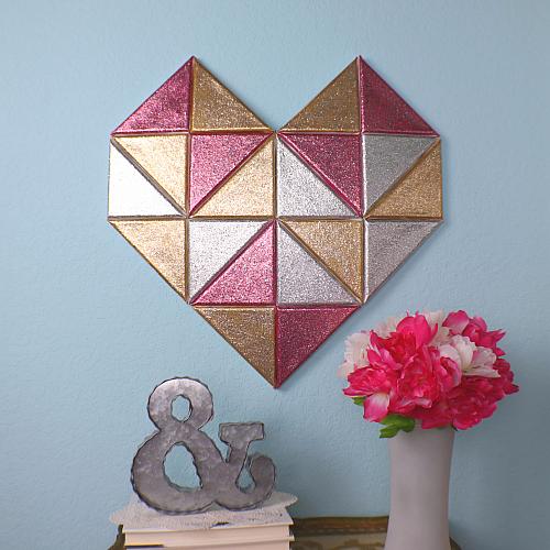 geometric heart DIY art tutorial