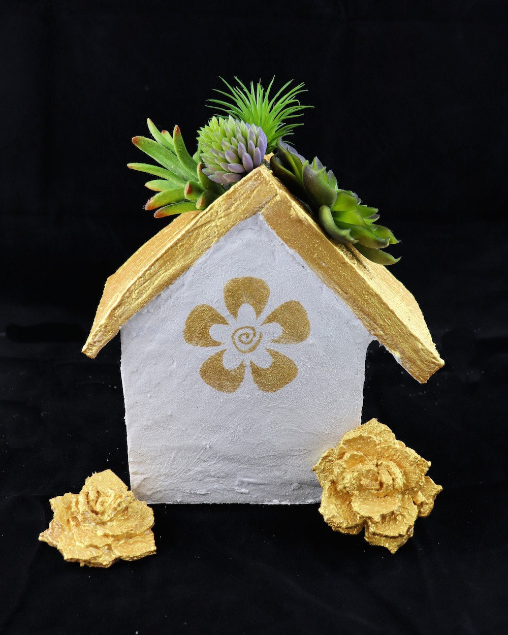 faux cement bird house