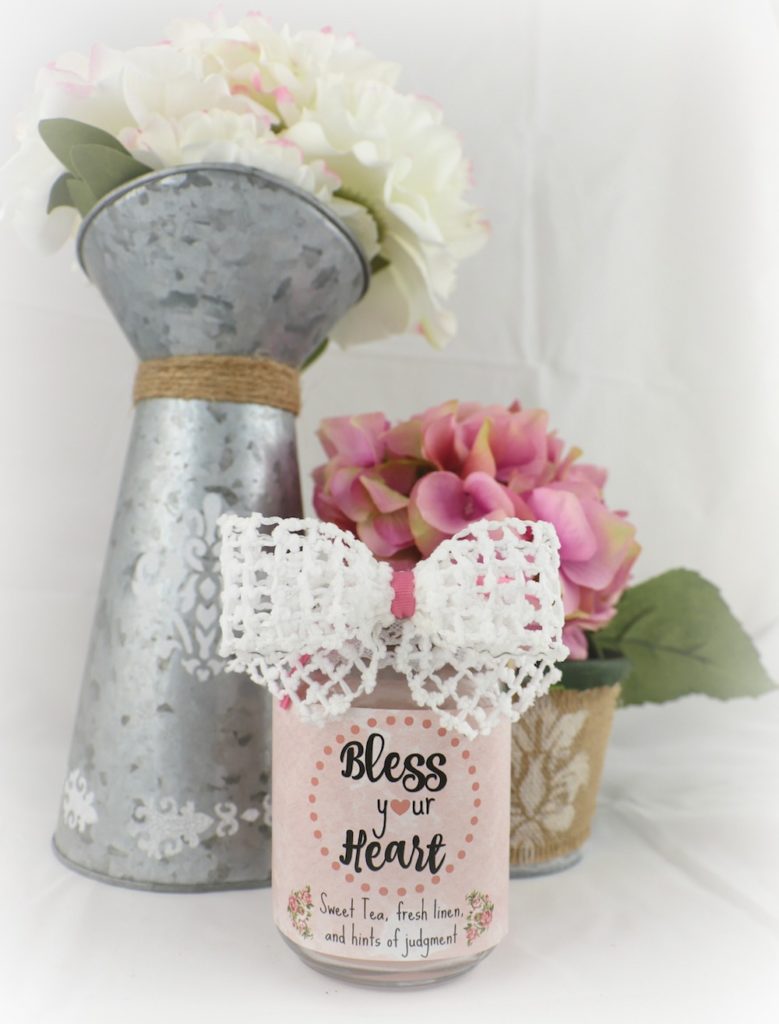 This Bless Your Heart Candle is a fun, sassy, easy to make gift for yourself or for a good friend. Free printable with tutorial.